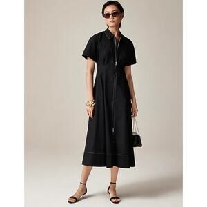 J. Crew Black Midi Dress